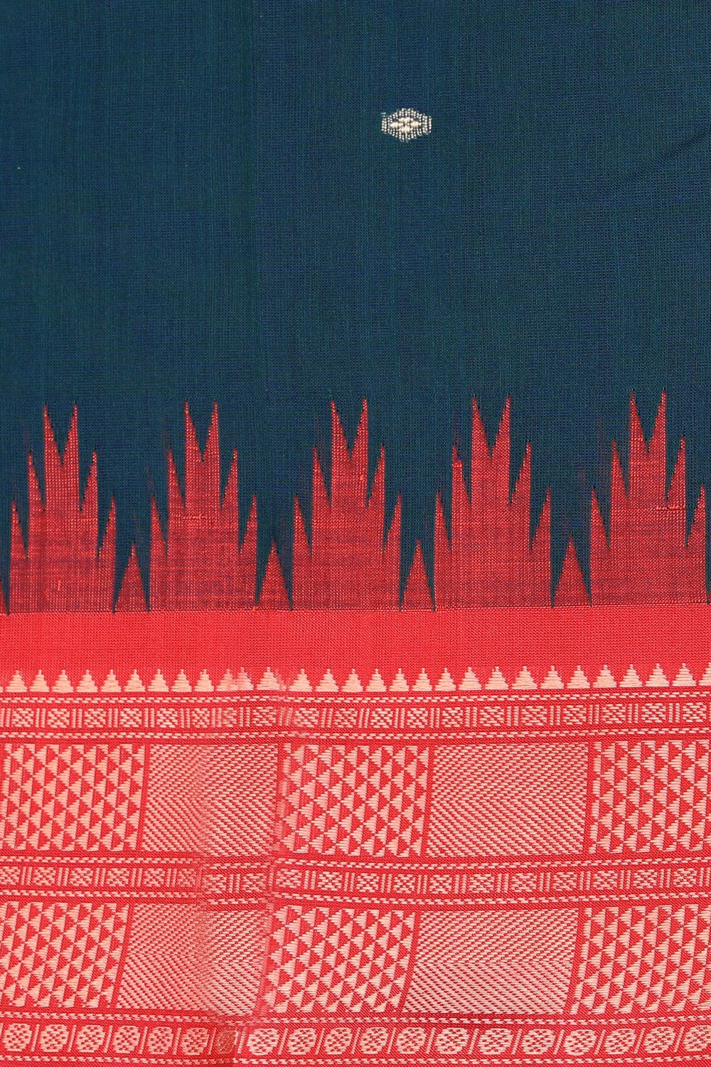 Image of Kanchi Cotton Teal Green Saree